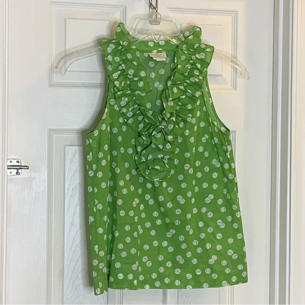 Kate Spade Lucille Tennis Anyone Printed Top Size 2
